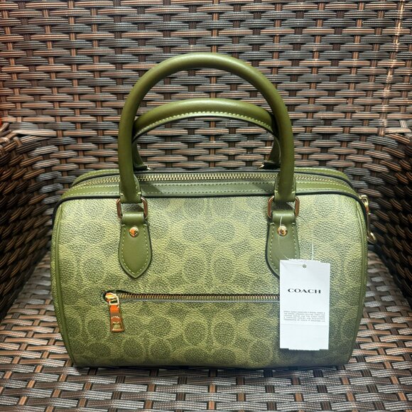 coach Rowan Satchel Bag In Signature Canvas cv961 - Picture 2 of 8